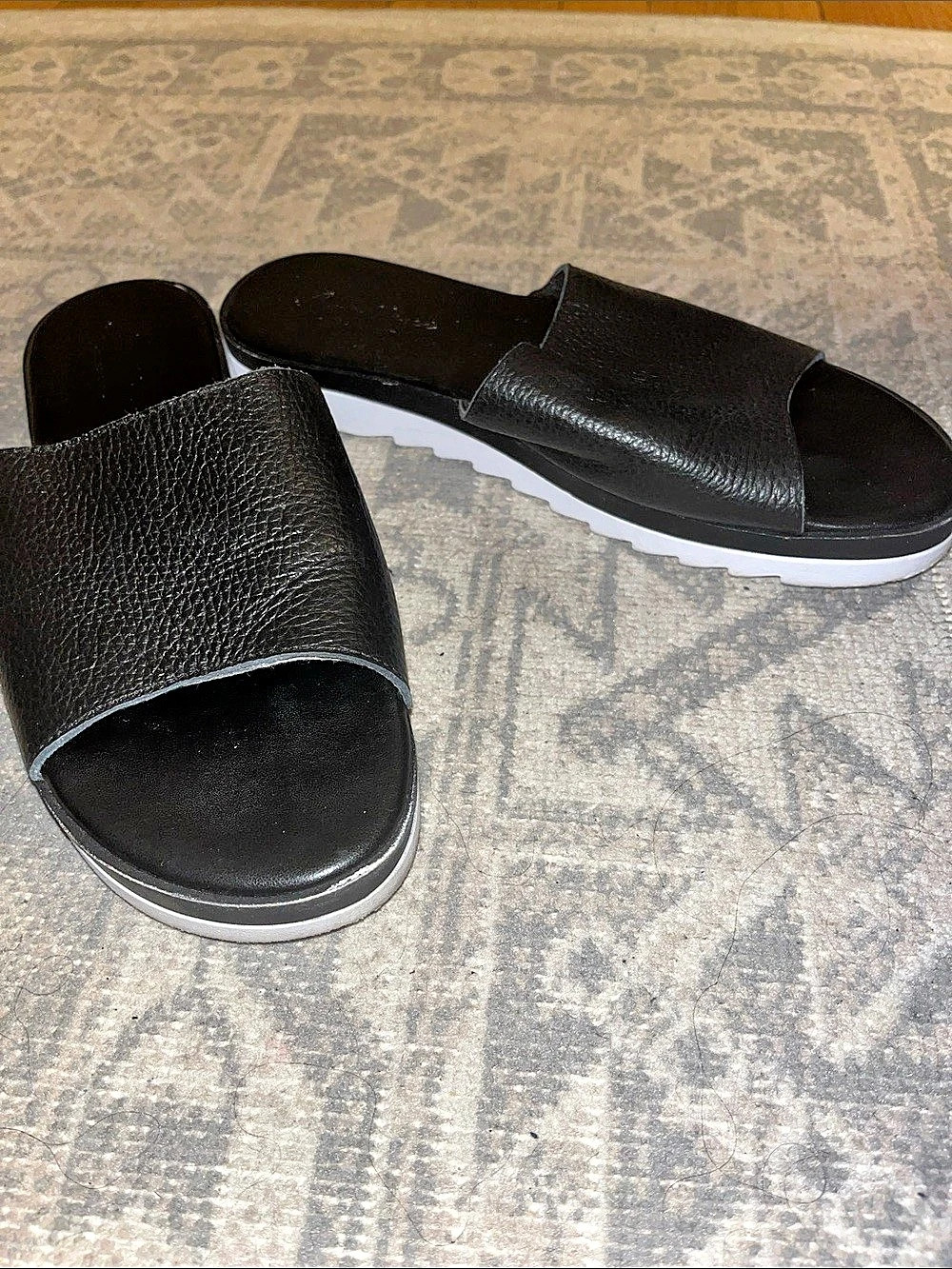 Avellini Made in Italy Black Leather Mule Sandals